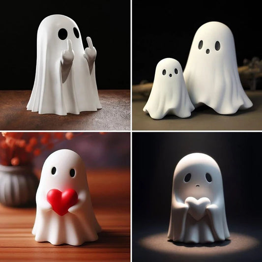 Cute Middle Finger Ghost Figurine Decoration