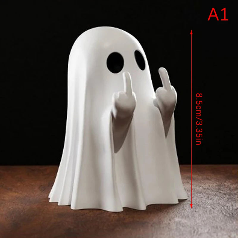 Cute Middle Finger Ghost Figurine Decoration