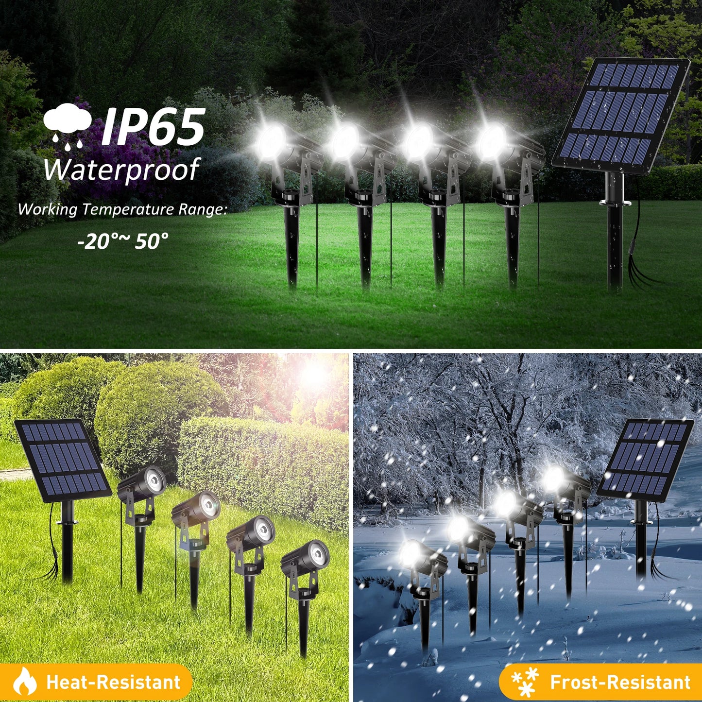 3000K/6000K RGB Solar LED Waterproof Outdoor Spotlight