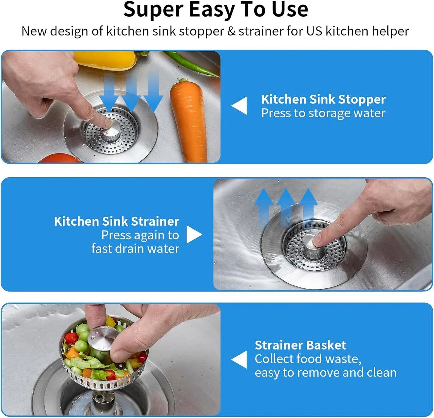 Stainless Steel Kitchen Sink Drain Strainer