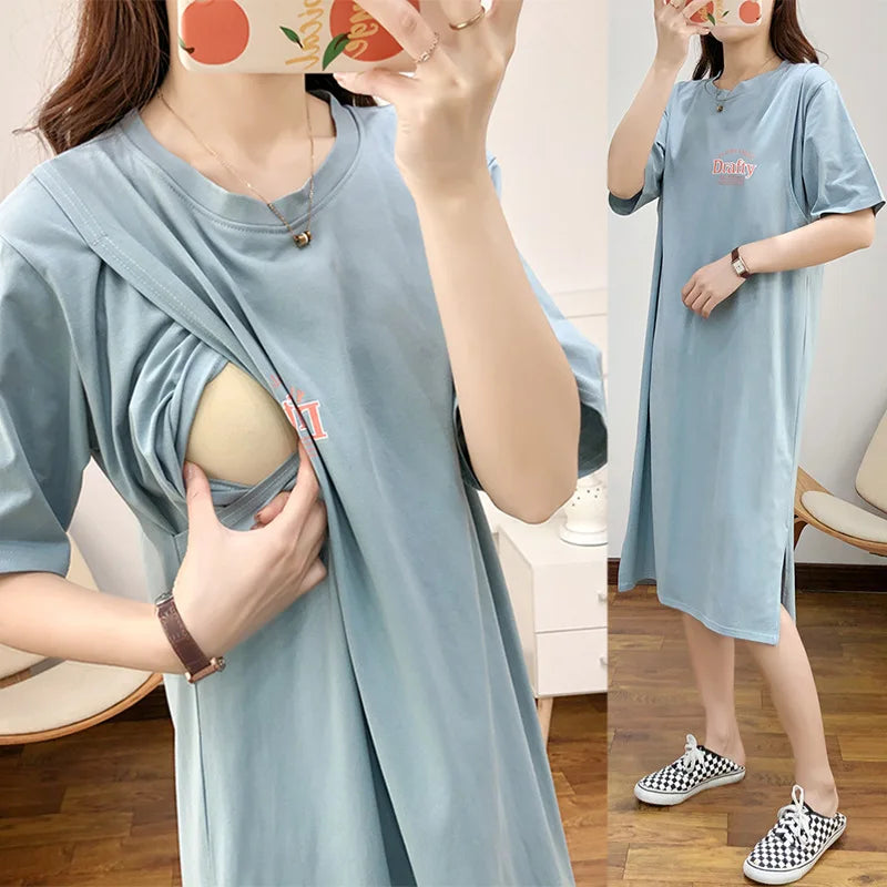 Summer Maternity Nursing Dress for Women