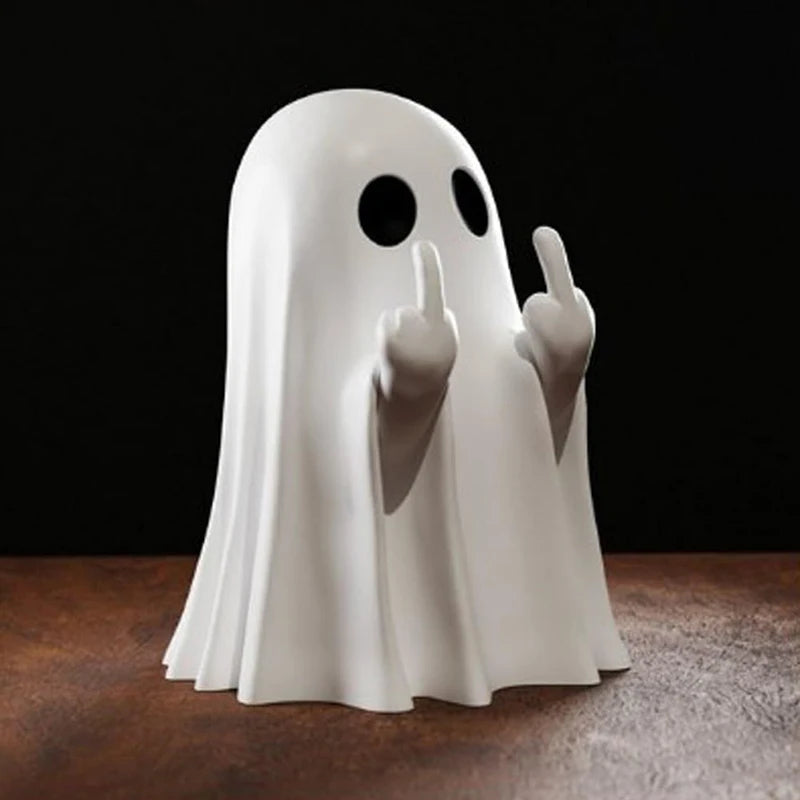 Cute Middle Finger Ghost Figurine Decoration