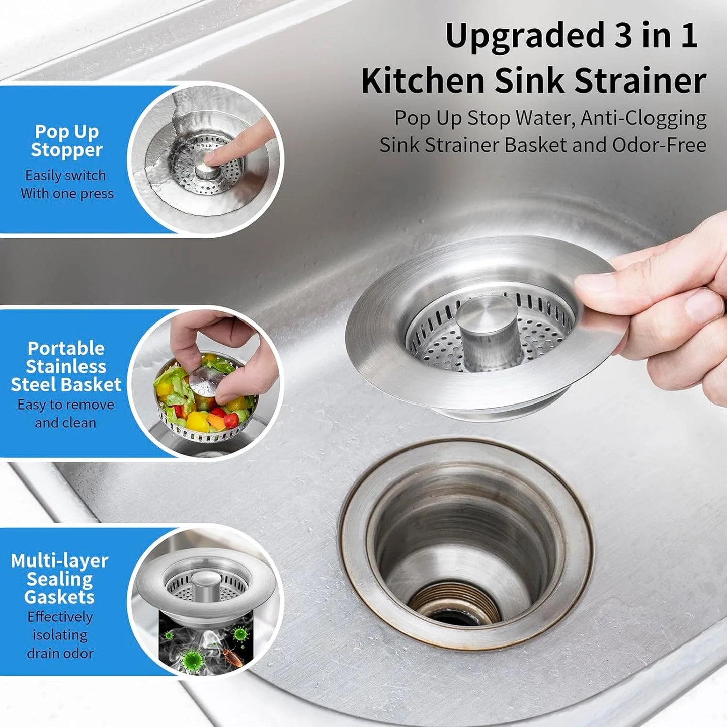 Stainless Steel Kitchen Sink Drain Strainer